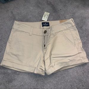 Khaki jean shorts